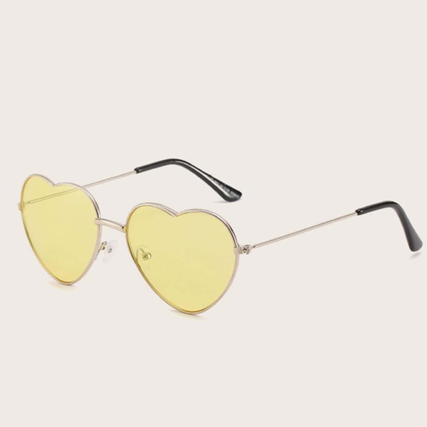 

Toddler Kids Heart Shaped Frame Sunglasses, Yellow