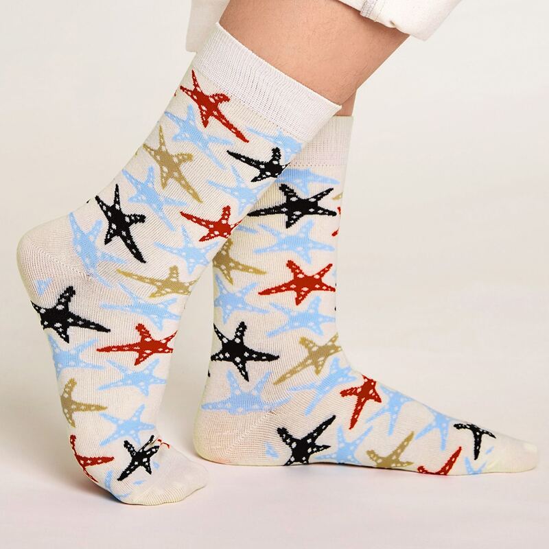 

1pair Geometric Pattern Socks, Multicolor