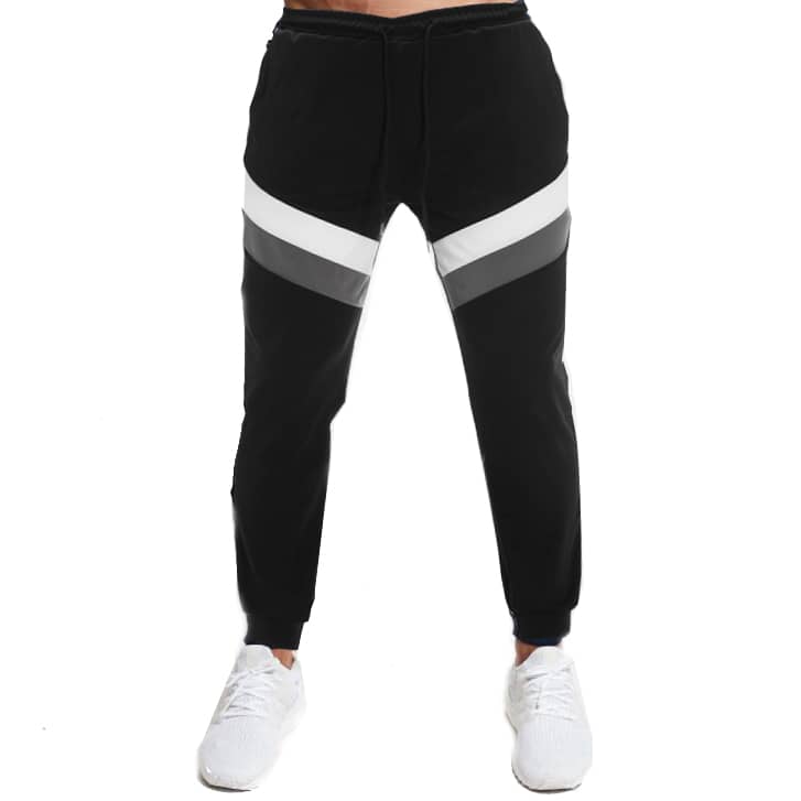 

Guys Contrast Panel Drawstring Sweatpants, Black