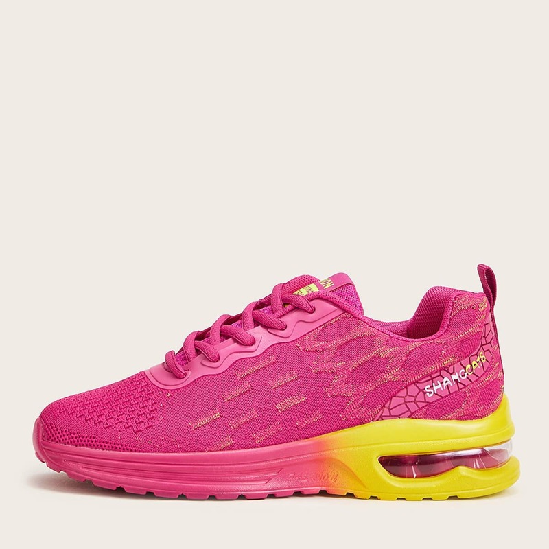 

Letter Graphic Lace-up Front Sneakers, Pink bright