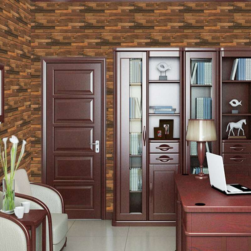 

1pc Wooden Grain Pattern Wall Sticker