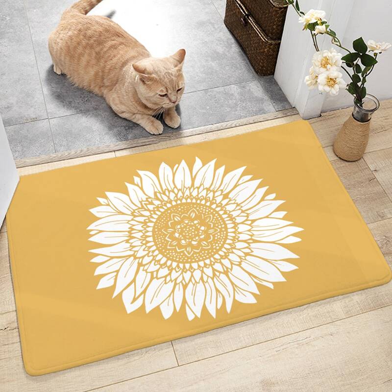 

Sunflower Print Floor Mat, Yellow