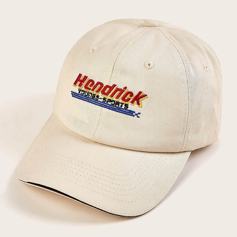 

Letter Embroidered Baseball Cap, Beige