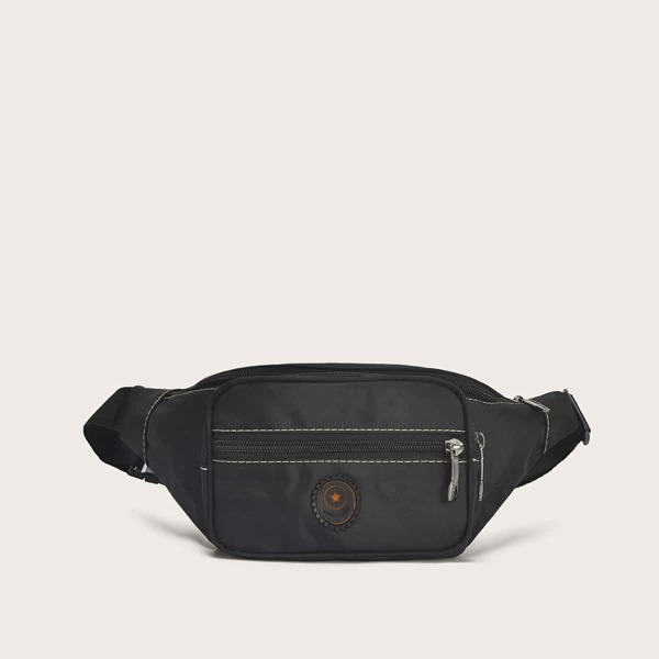 

Men Zip Front Fanny Pack, Black