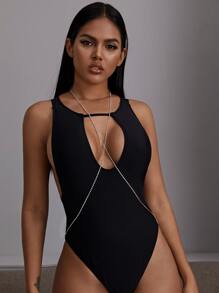 سلسلة طفل مزخرف بحجر الراين قطعتين - فضي - مشاهدة 1