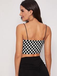 SHEIN Đã kiểm tra trang bị Cami Crop Top - Đen và trắng - Xem 2