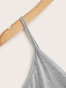 Surplice Front Crop Cami Top - Grey - View 3