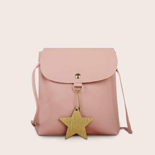 

Girls Star Charm Flap Crossbody Bag, Yellow