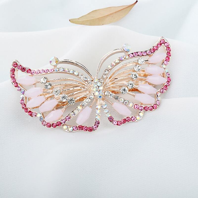 

Rhinestone Butterfly Shaped Hair Clip, Pink