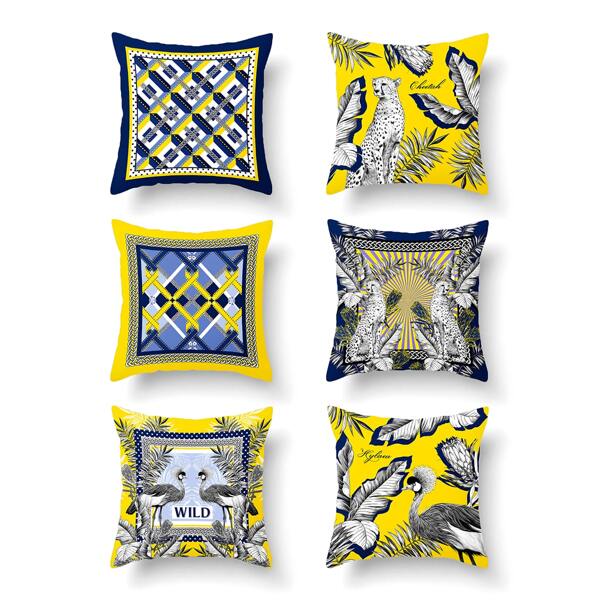 

1pc Animal & Geometric Pattern Cushion Cover Without Filler, Multicolor