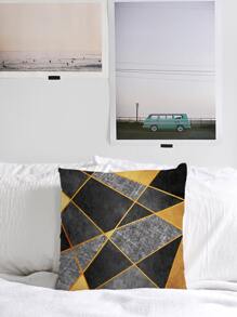 1入組幾何和大理石紋圖案滌綸可水洗方形靠墊套不附帶墊芯 - 彩色 - 查看 4