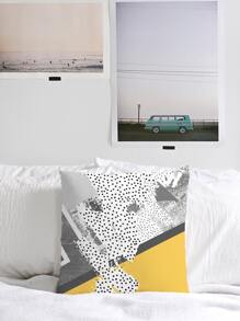 1入組幾何和大理石紋圖案滌綸可水洗方形靠墊套不附帶墊芯 - 彩色 - 查看 6