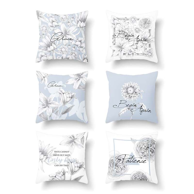 

1pc Flower Print Cushion Cover Without Filler, Multicolor