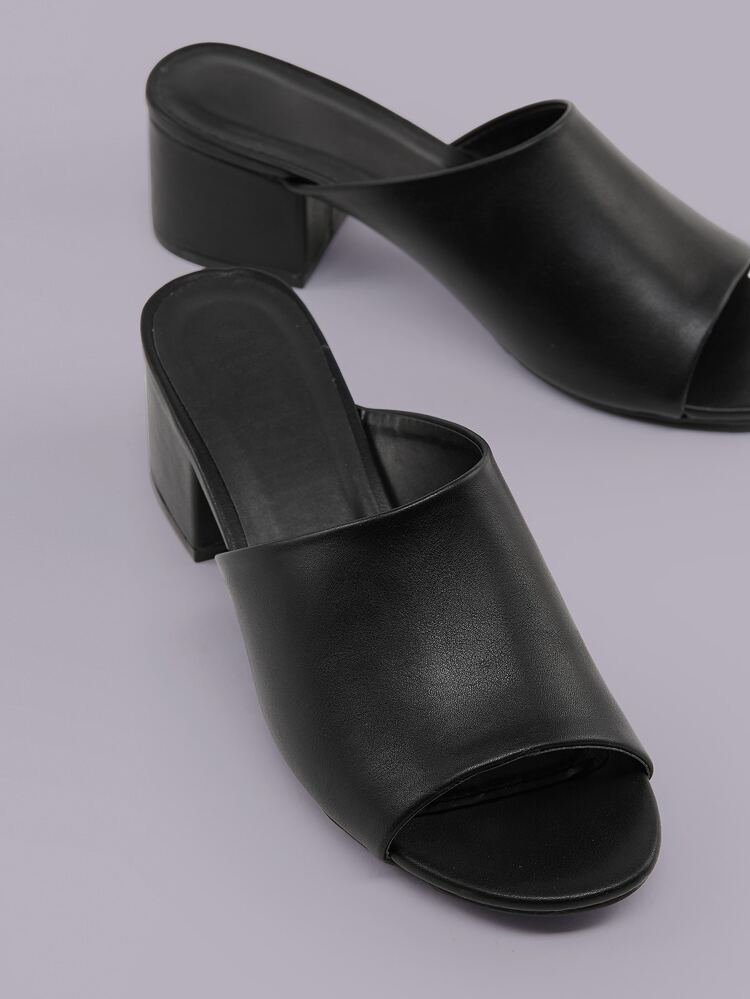 open toe mules low heel