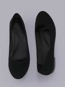 Bailarinas Sin Cordones Con Punta Redonda - Negro - Ver 4
