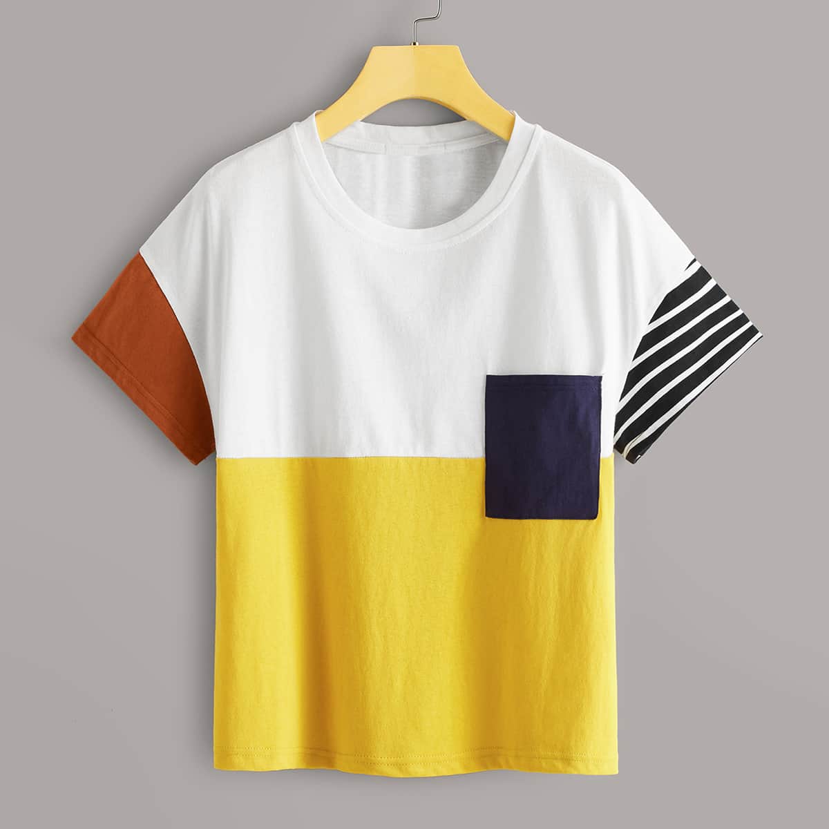 

Colorblock Pocket Tee, Multicolor
