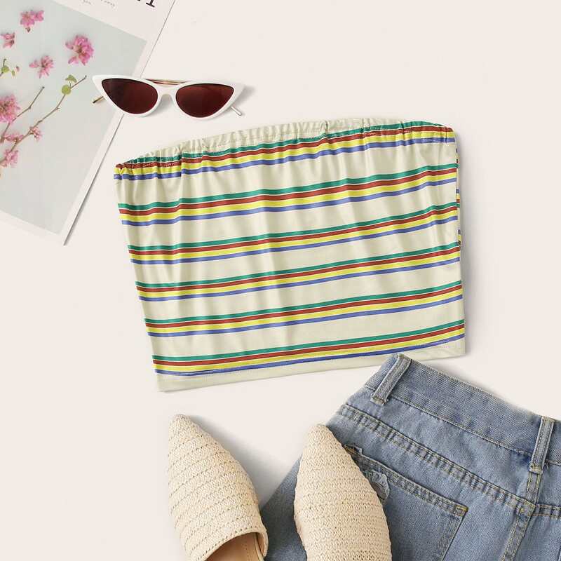 

Striped Tube Top, Multicolor
