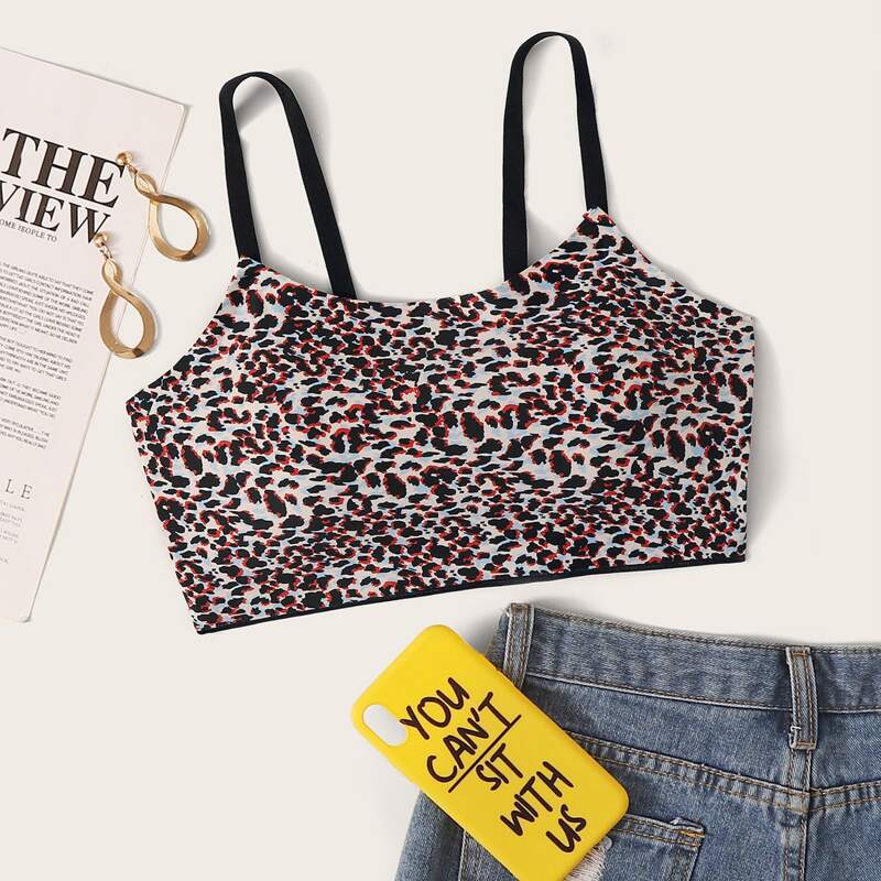 

Leopard Pattern Bralette, Multicolor