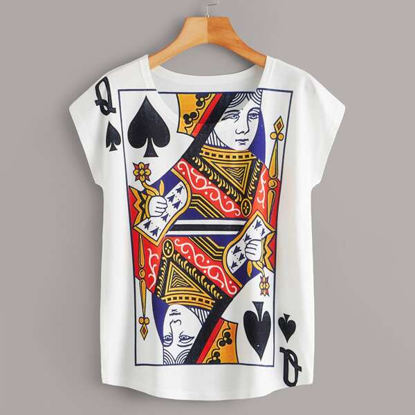 

Queen of Spades Graphic Tee, White