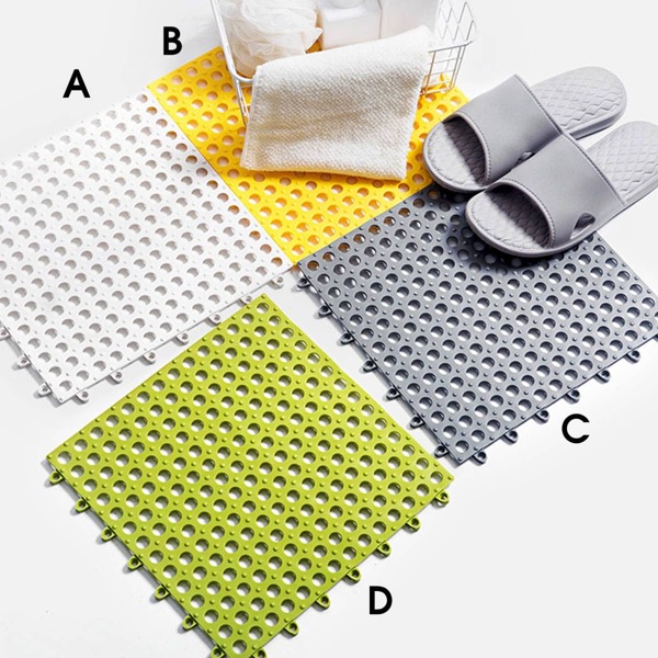 

1pc Solid Square Bathroom Non-slip Mat, Multicolor