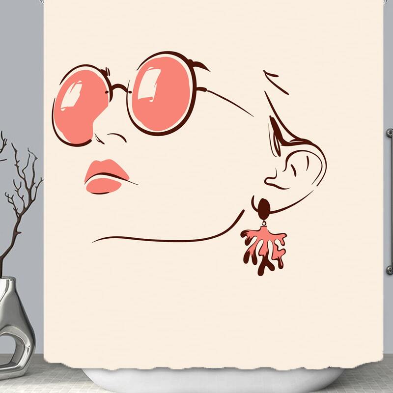 

Woman Face Pattern Shower Curtain, Multicolor