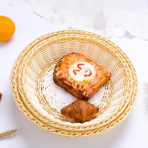 

Корзина для хранения овощей и фруктов из искусственного ротанга 1шт, Многоцветный