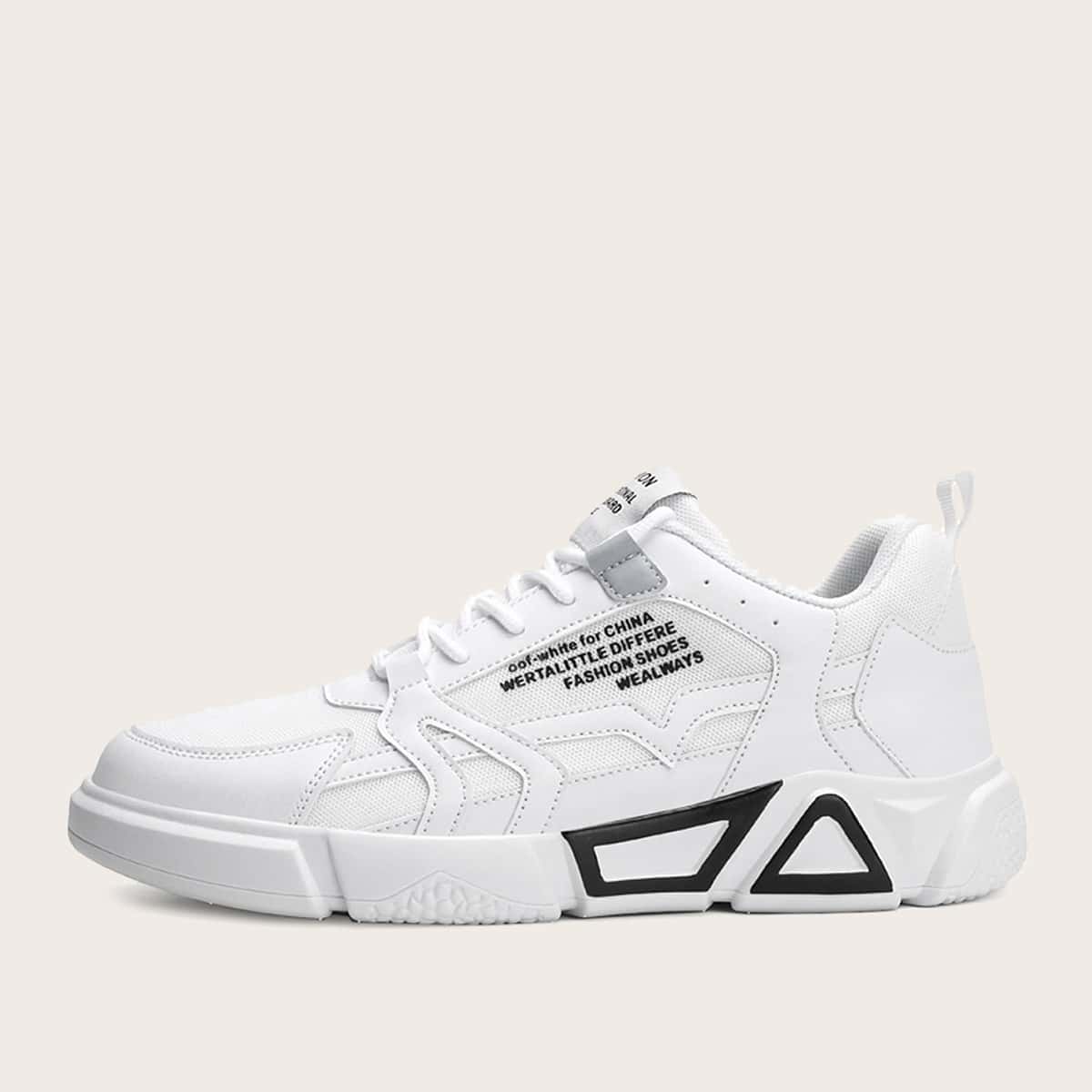 

Guys Letter Graphic Lace-up Front Sneakers, White