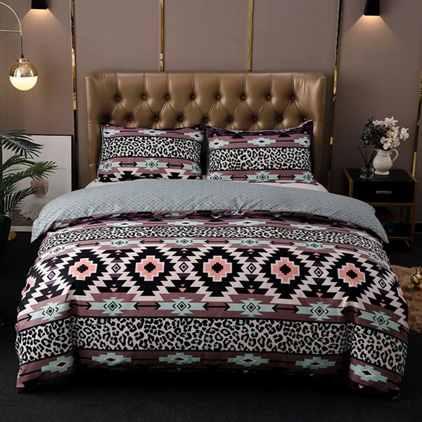 

Leopard & Ethnic Pattern Sheet Set Without Filler, Multicolor
