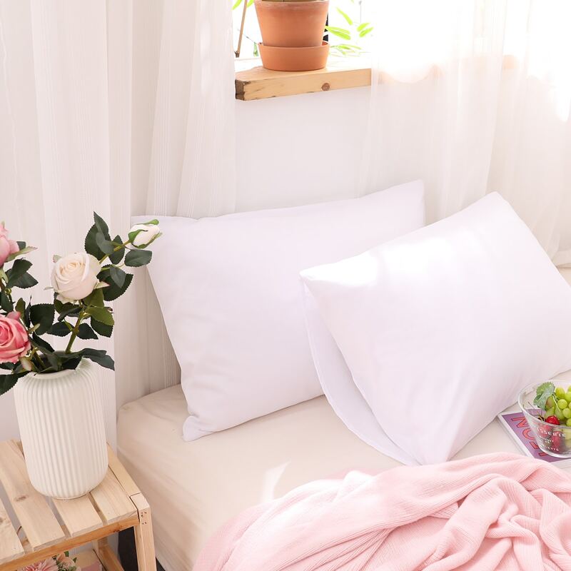 

1pair Solid Color Pillowcase, White
