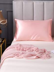 2pcs Satin Solid Color Pillowcase, Soft Pillow Cover With Envelope Closure For Bedroom, Bedding Supplies - Baby Pink - View 5