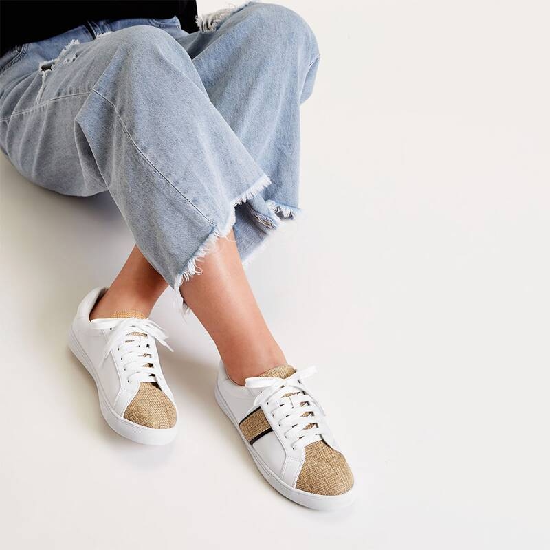 

Lace-up Low Top Sneakers, White