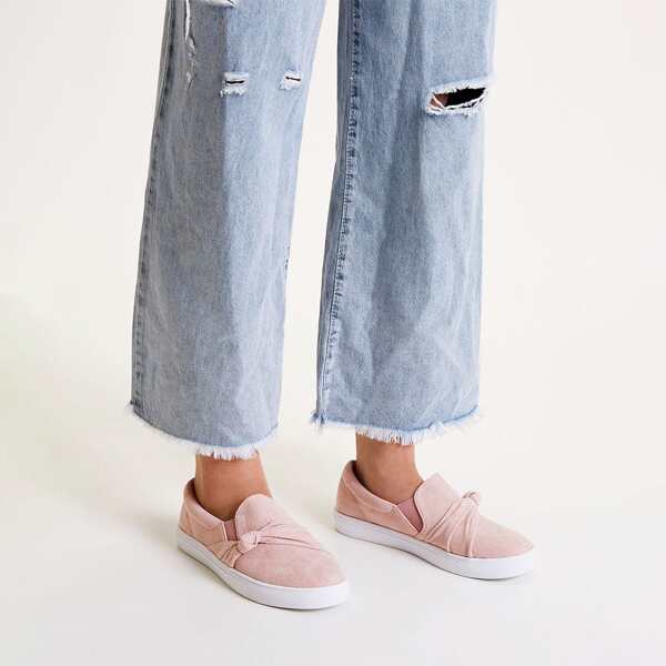 

Knot Decor Slip On Sneakers, Pink