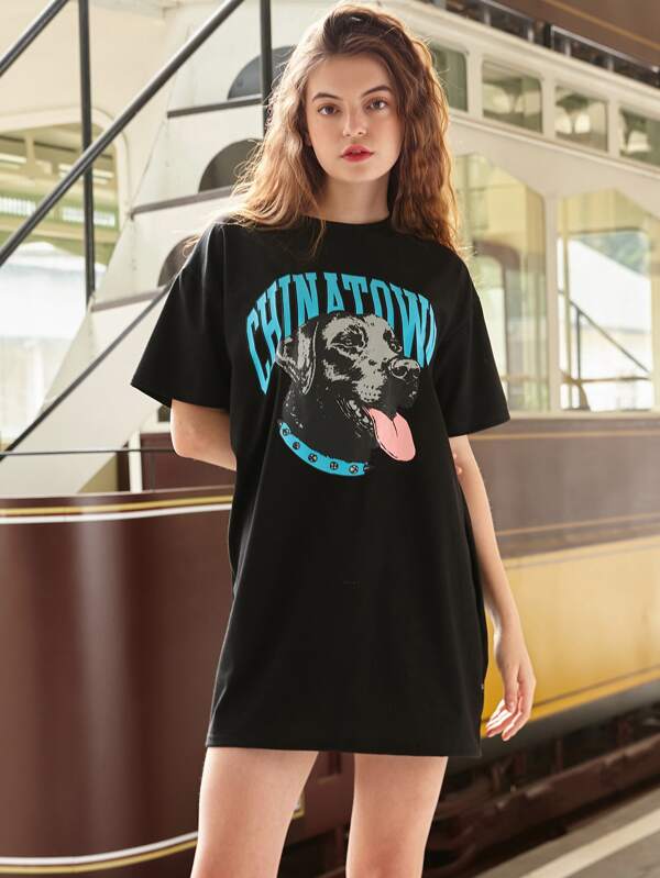 vestido camiseta estampado