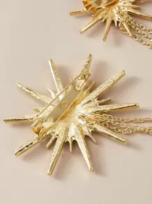 1pc Rhinestone Decor Divergent Star Chain Brooch - Yellow Gold - View 3