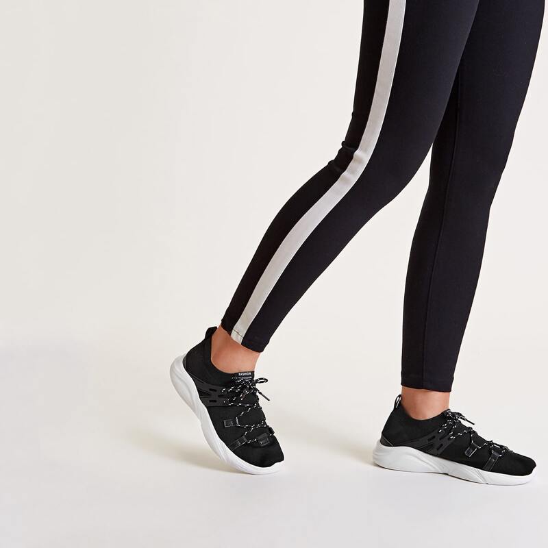 

Lace-up Front Wide Fit Sneakers, Black