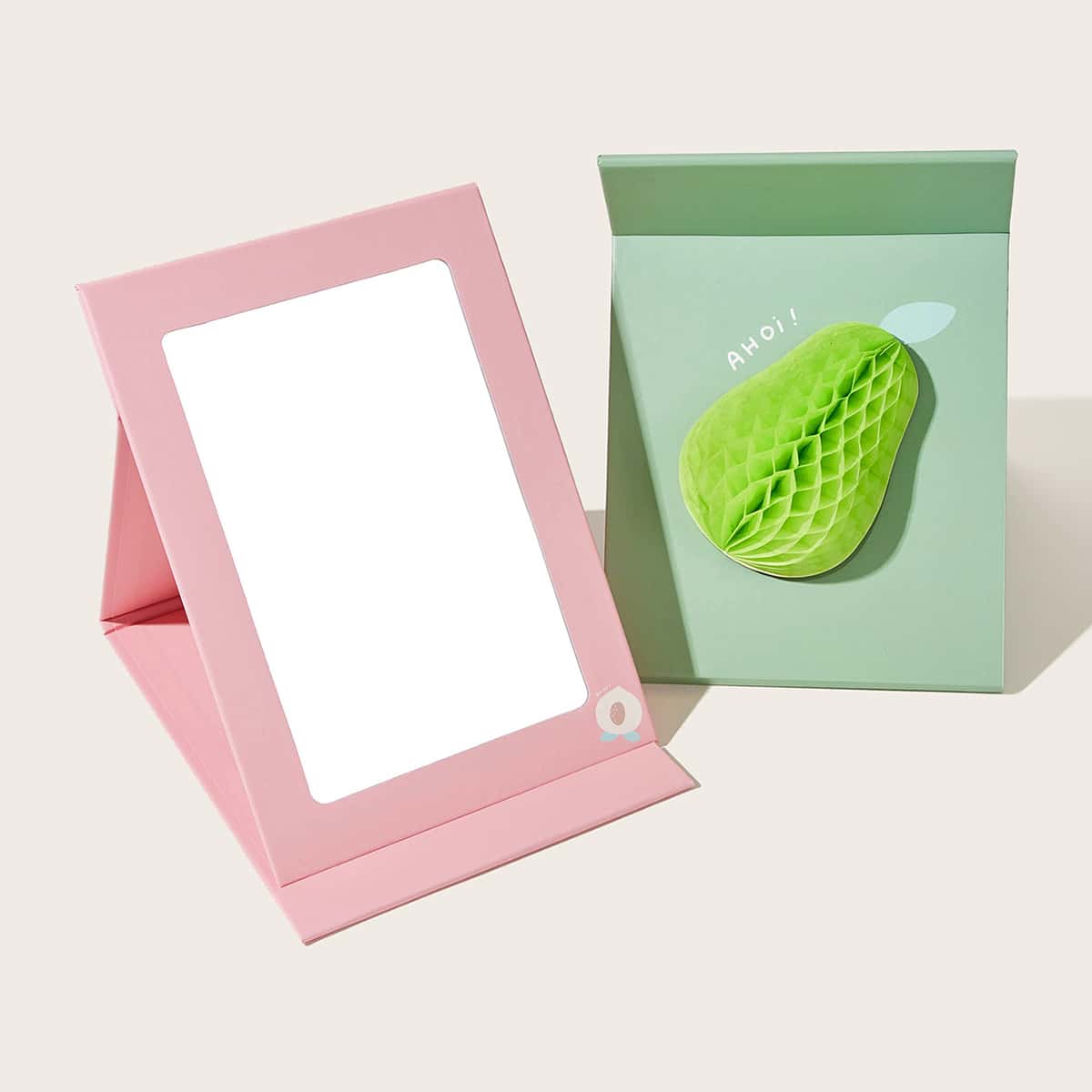 

1pc Random Color 3D Fruit Design Folding Paper Mirror, Multicolor