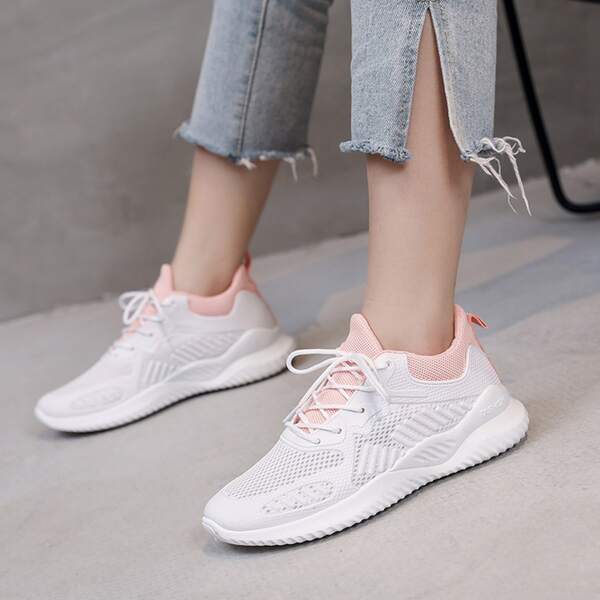 

Lace-up Front Wide Fit Sneakers, White