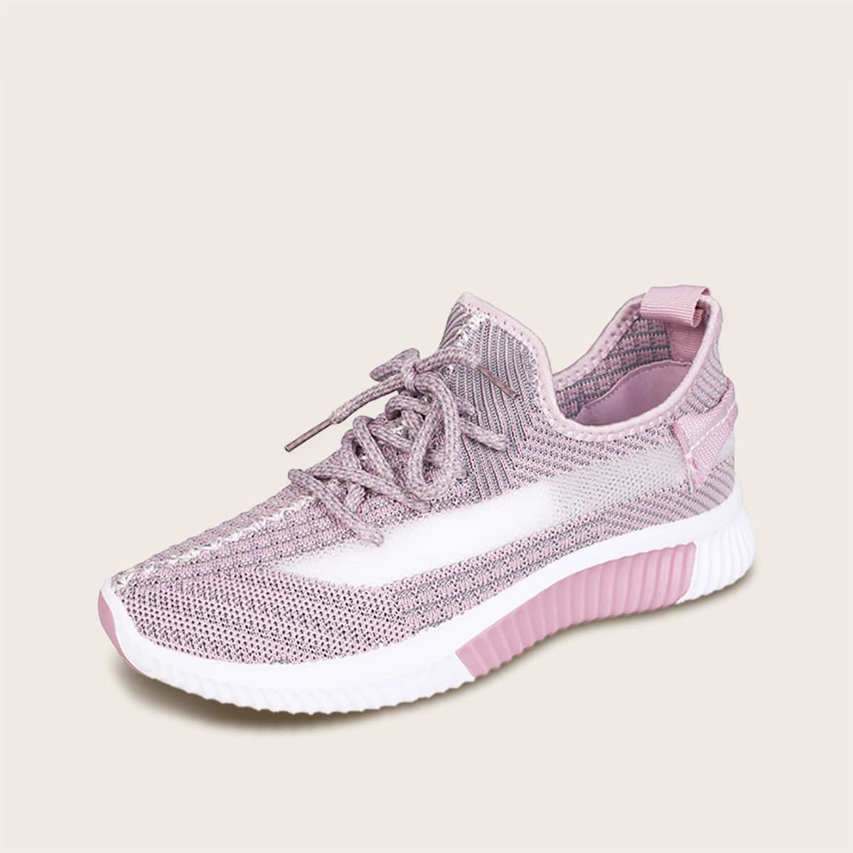 

Lace-up Front Wide Fit Sneakers, Pink