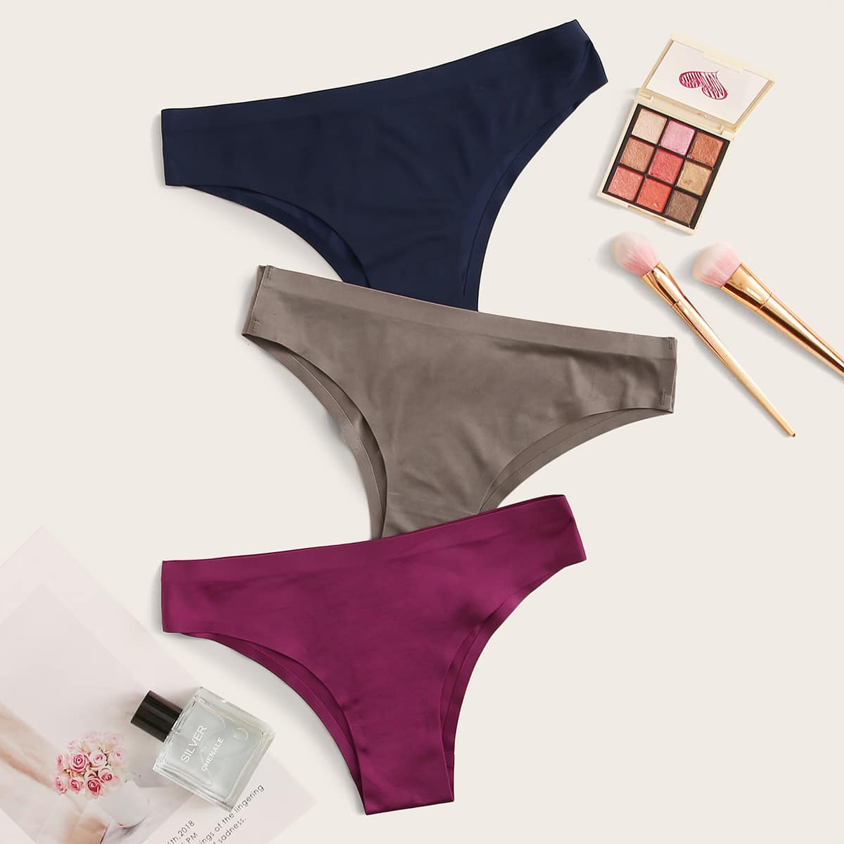 

3pack Solid Seamless Panty Set, Multicolor