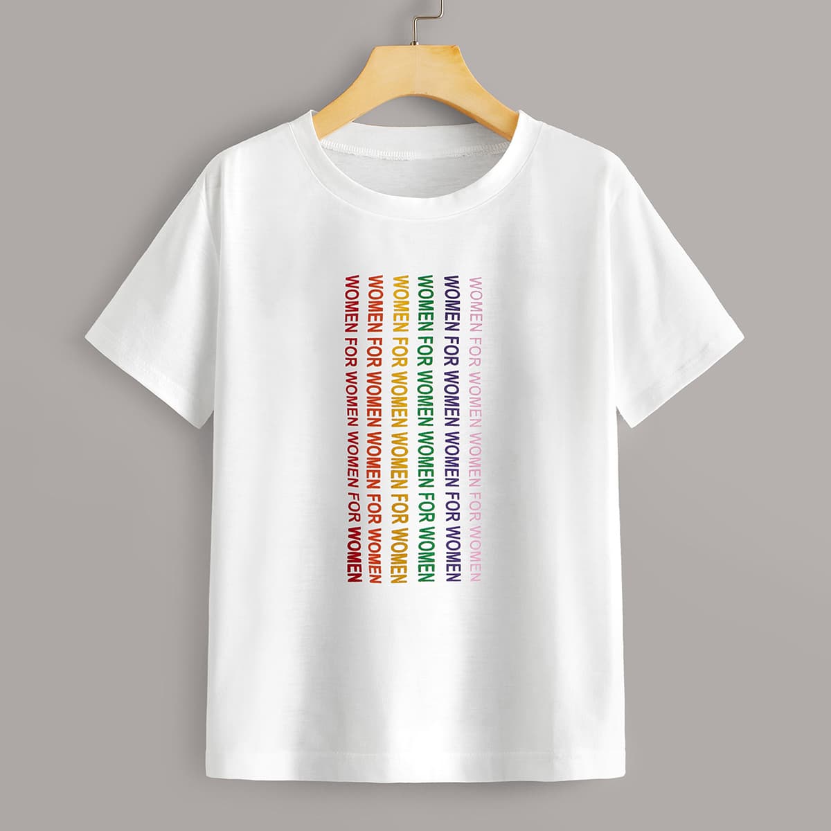 

Rainbow Letter Graphic White Tee
