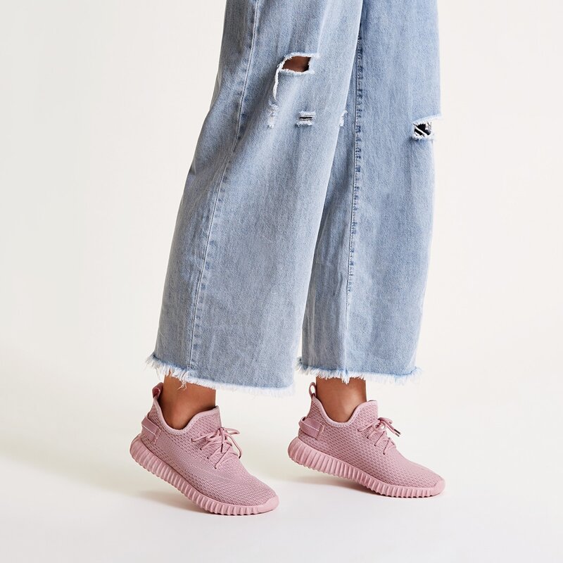 

Lace-up Front Wide Fit Sneakers, Pink