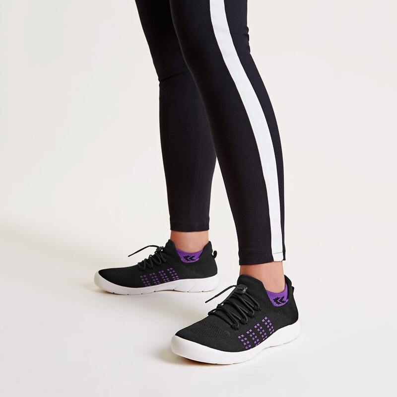

Lace-up Front Wide Fit Knit Sneakers, Black