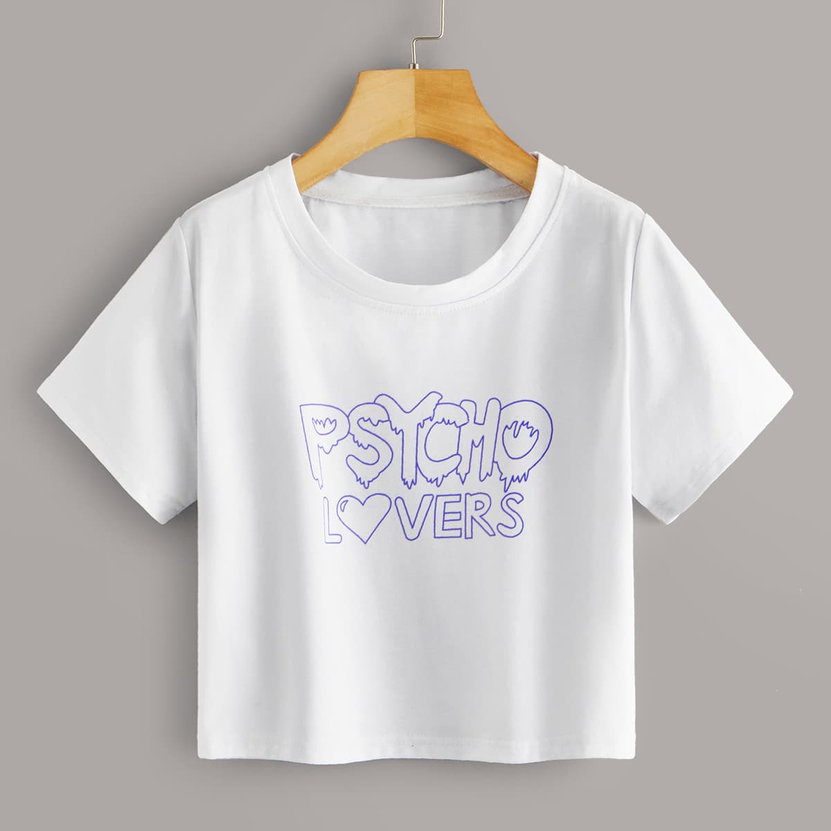 

Letter Graphic Crop Tee, White