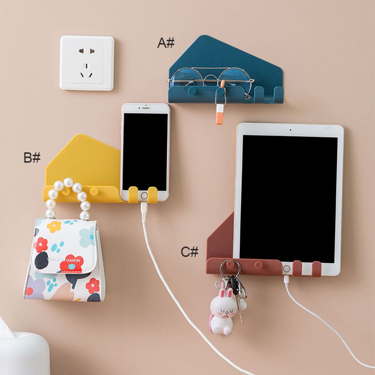 

1pc Wall Mount Multifunctional Storage Rack, Multicolor