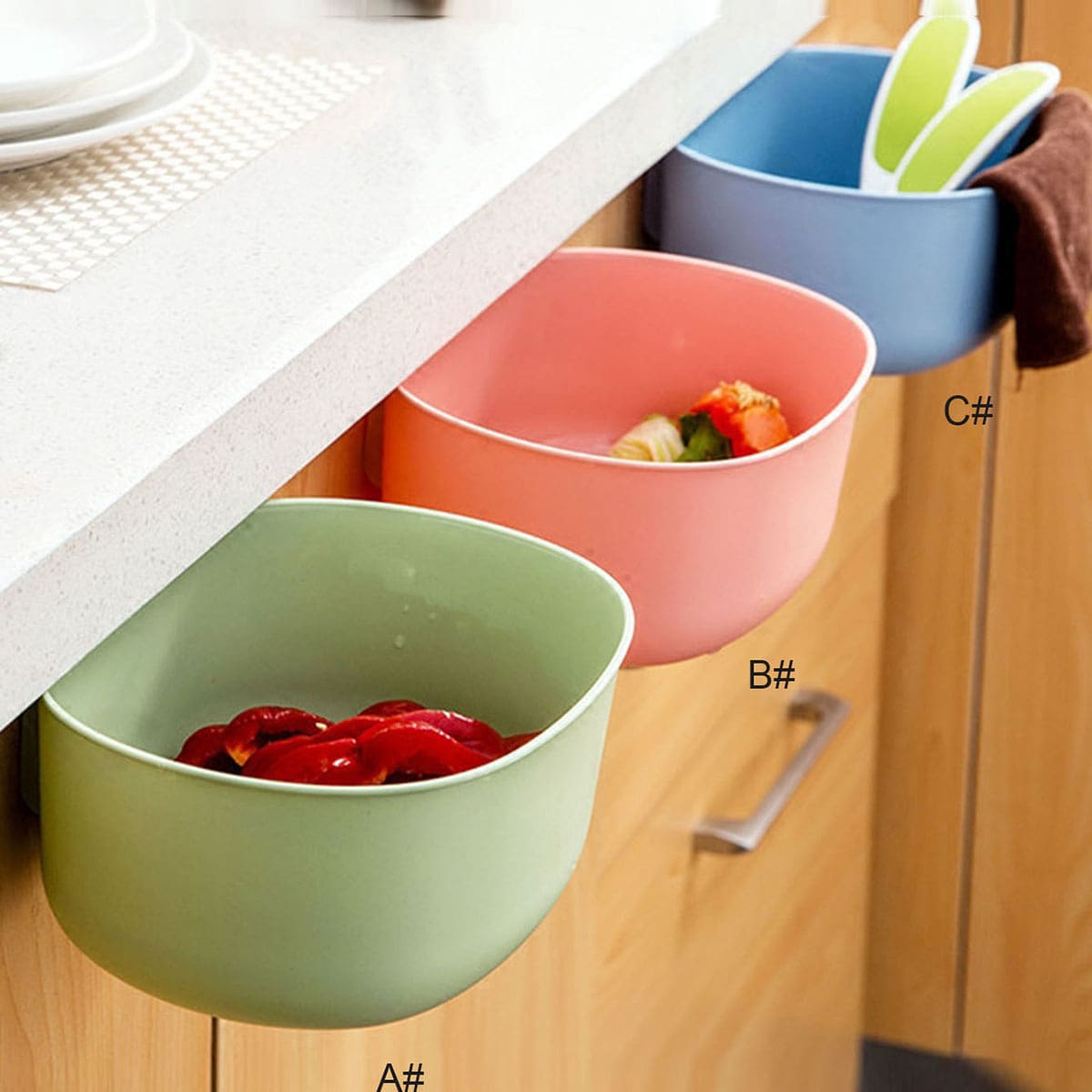 

1pc Cabinet Hanging Storage Box, Multicolor