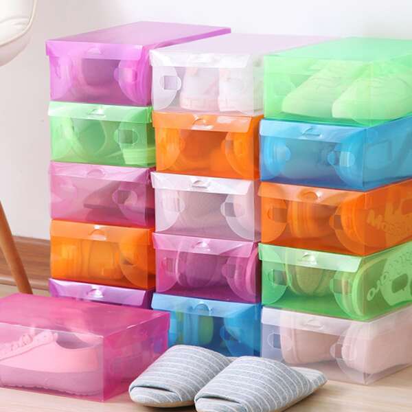 

1pc Clear Shoes Storage Box, Multicolor