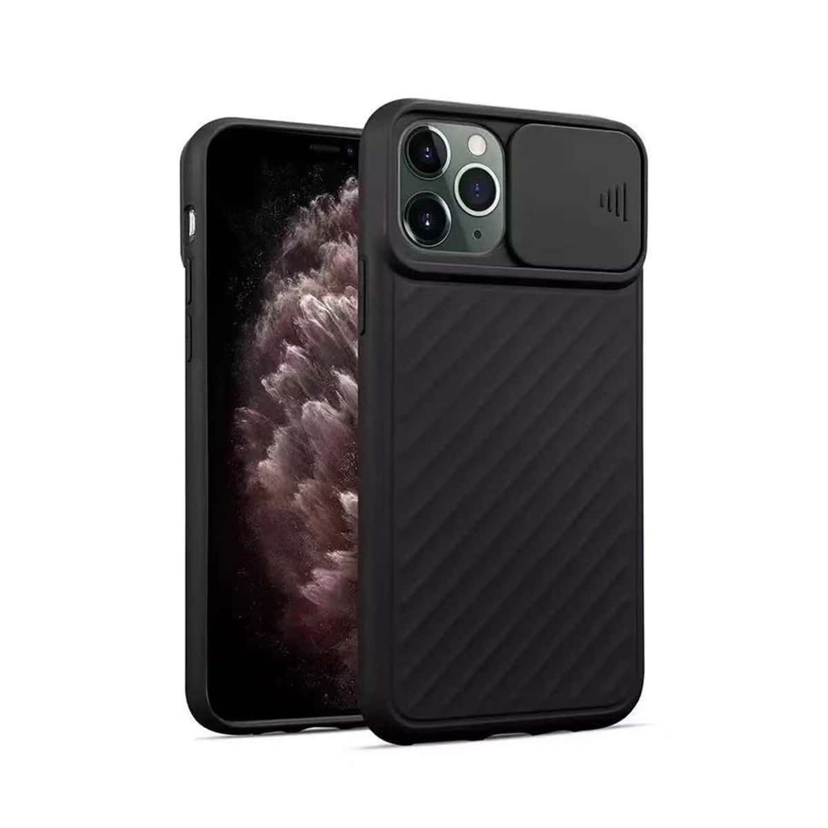

1pc Slide Lens Protector iPhone Case, Black