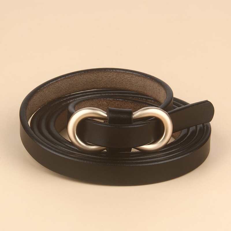 

Metal Buckle Minimalist Belt, Brown