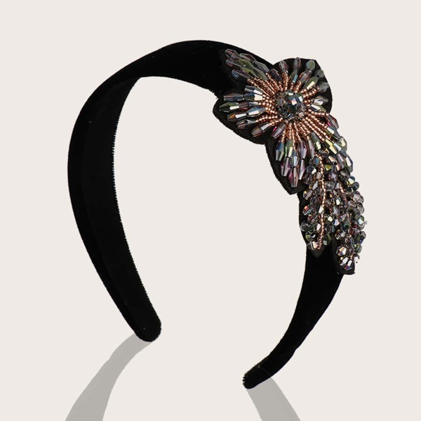 

Crystal Flower Decor Hair Hoop, Black