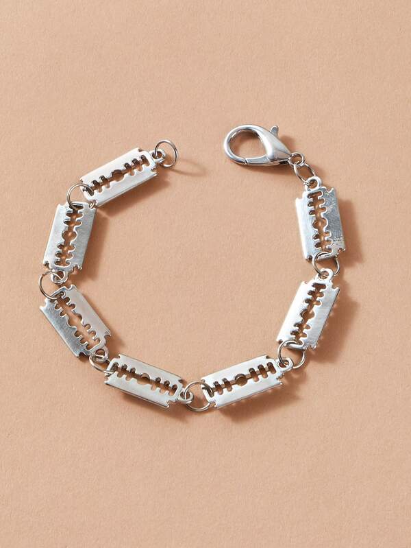1pc Razor Blade Decor Chain Bracelet Romwe 1pc Razor Blade Decor Chain Bracelet